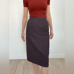 Purple Vintage Wool Pencil Skirt